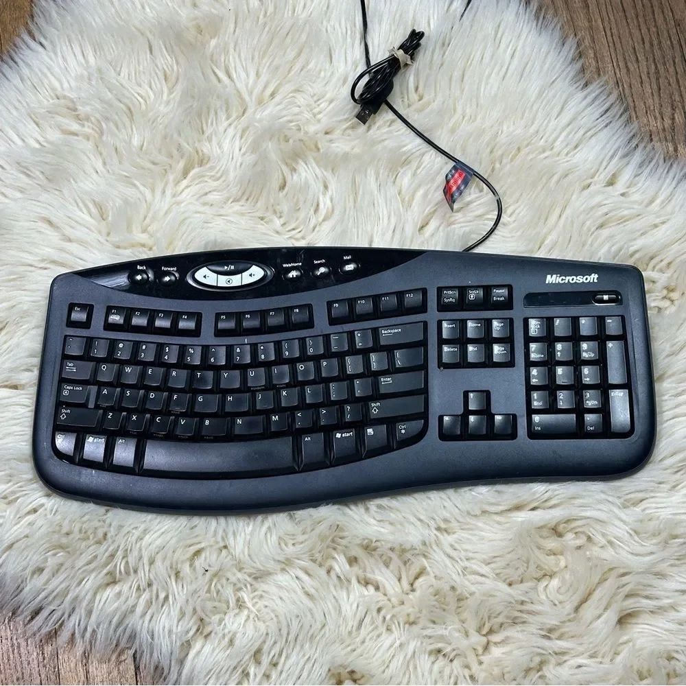 Microsoft Black Ergonomic Keyboard with Multimedia Controls